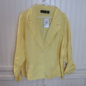 Ashley Stewart Yellow Linen Blazer Plus Size 24